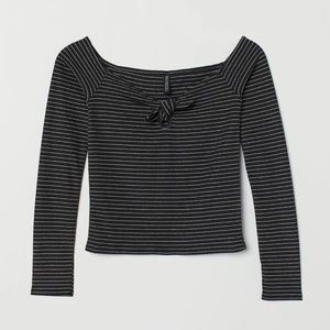 H&M striped off-the-shoulder top NWT